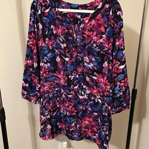 Premise Pink and Blue Floral Blouse
